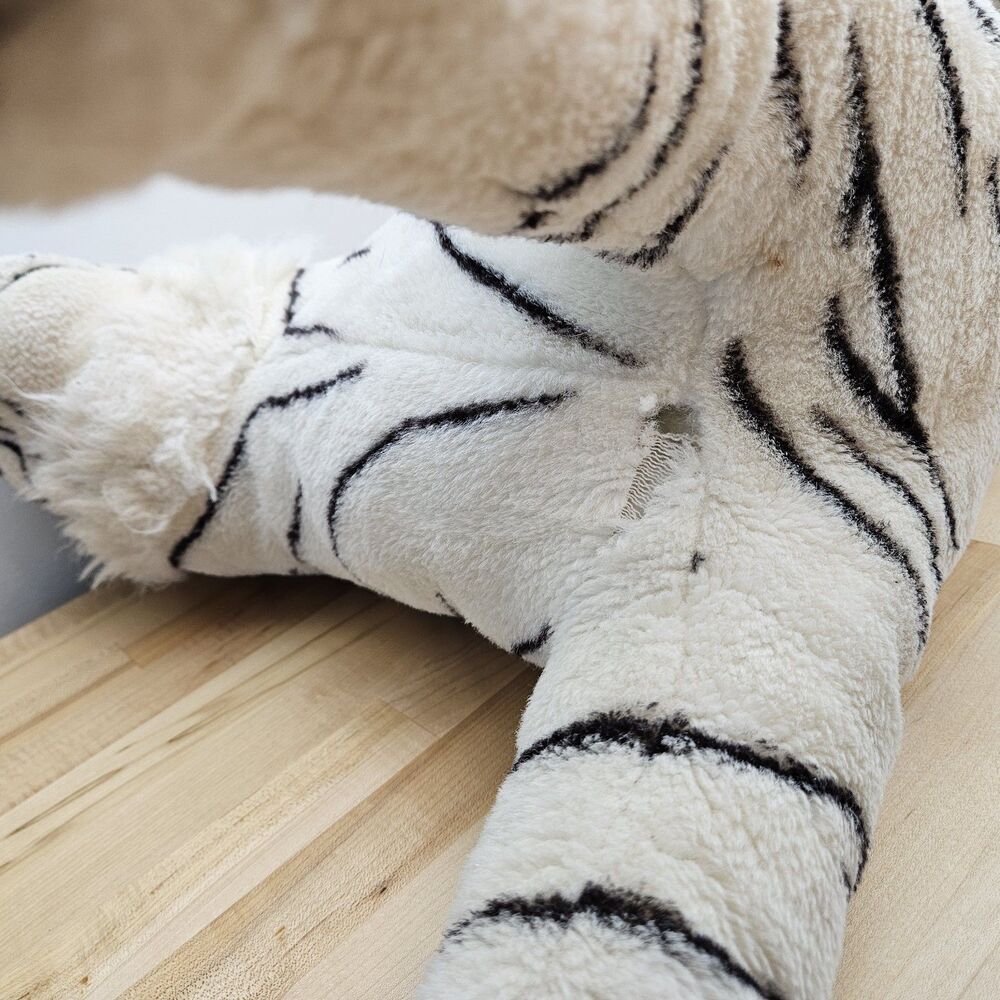 36" Vtg Large Kellytoy Plush Siberian Tiger Stuffed White Toy Animal Blue Eyes - Picture 15 of 16